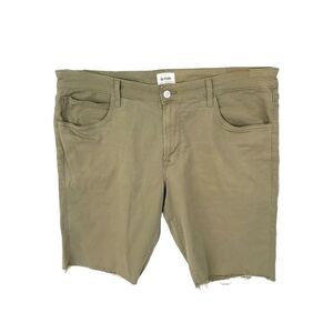 Hudson Jeans Shorts Mens 36 Denim Rex Logo Stretch 10" Mid Pockets Raw Green